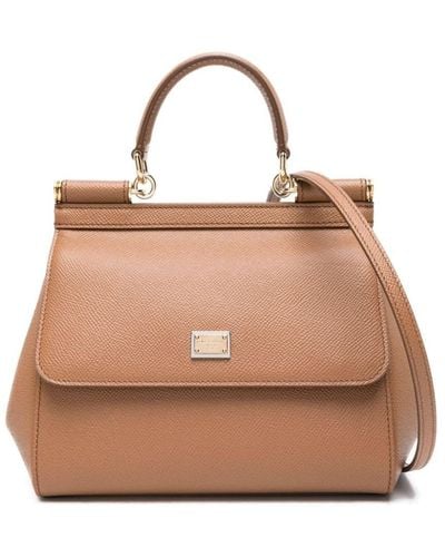 Dolce & Gabbana Sicily Small Bag Stampa Dauphine - Natural