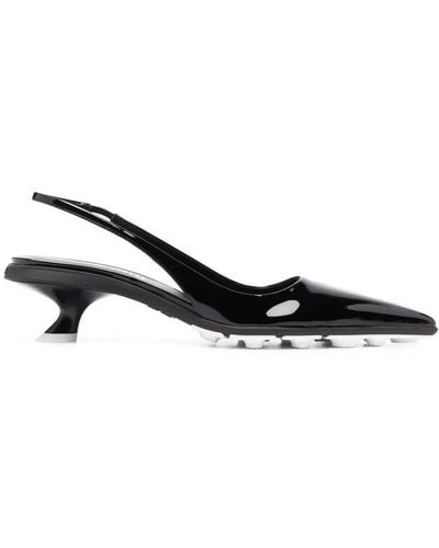 Miu Miu Patent Slingback rubber Sole heel Cm 5 - Black