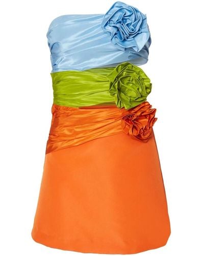 Carolina Herrera Miniabito Con Cut-Out E Rosette - Arancione