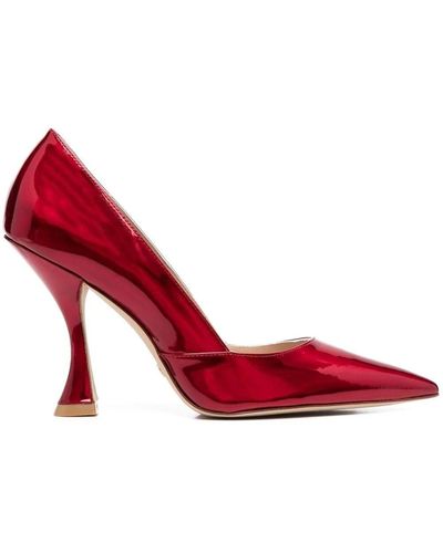 Stuart Weitzman Xcurve 100mm Leather Court Shoes - Red