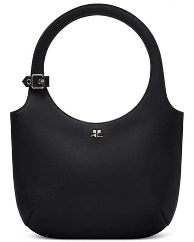Courreges Holy Leather Tote Bag - Black
