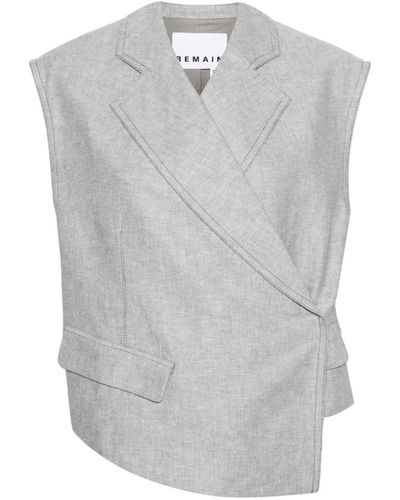 Remain Asymmetric Boxy Vest Gray