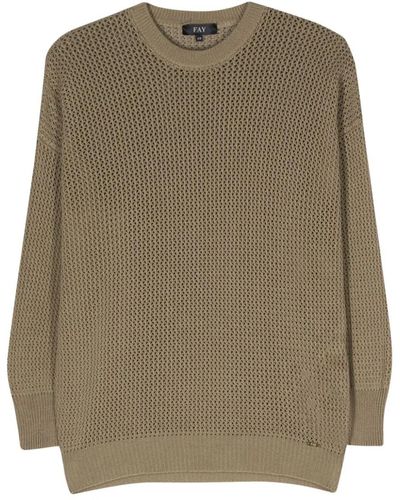 Fay Fishnet Sweater - Natural