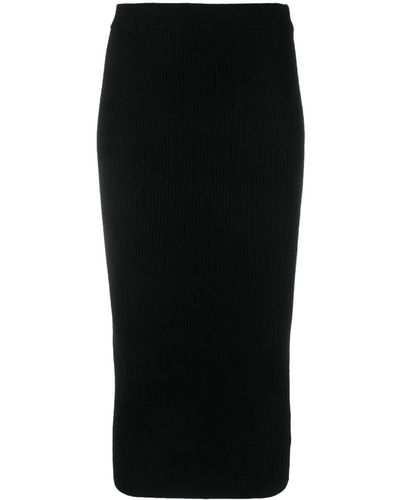 MICHAEL Michael Kors Ribbed-knit Wool-blend Skirt - Black