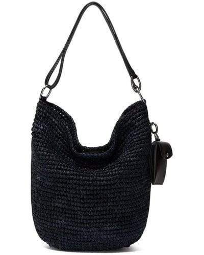 Proenza Schouler Spring Bag In Raffia - Black