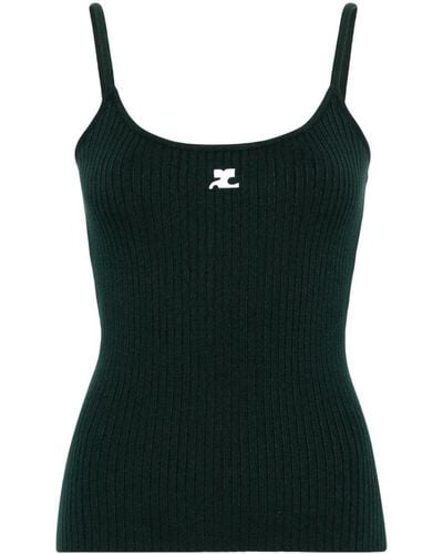 Courreges Ribbed Tank Top - Green