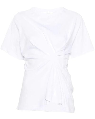 Victoria Beckham Inverted-pleats Cotton T-shirt - White
