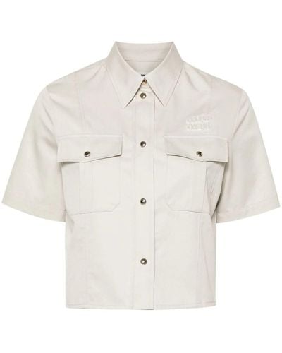 Miu Miu Crop Shirt - White