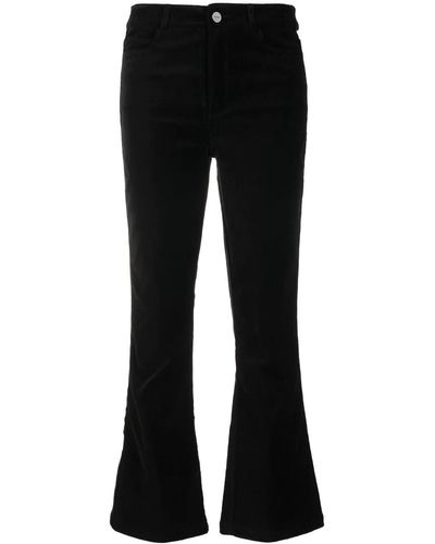 PAIGE Cropped Flared Pants - Black