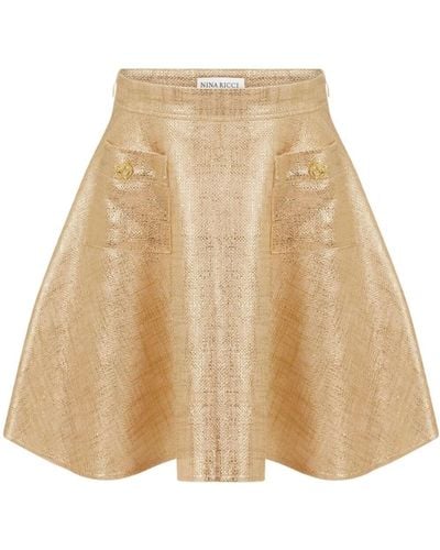 Nina Ricci Mini Flared Skirt With Pockets - Neutro