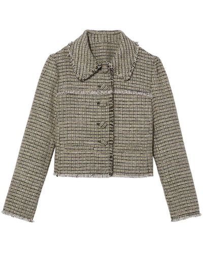 Proenza Schouler Cropped Tweed Jacket - Gray