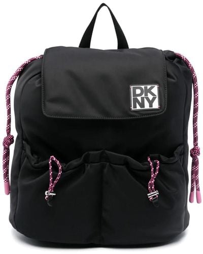 DKNY Logo-appliqué Backpack - Black