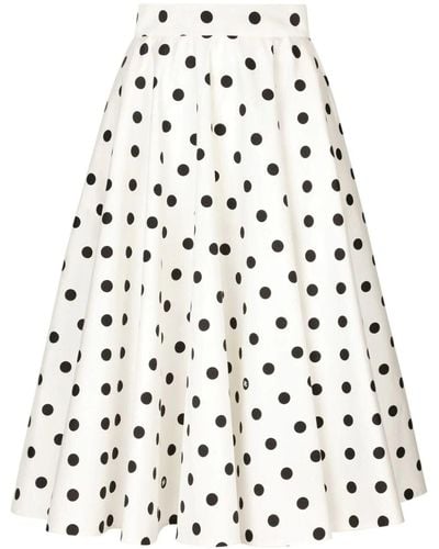 Dolce & Gabbana Polka Dots Skirts - White