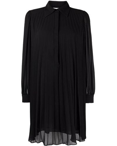 Michael Kors Pleated Shirt Dress - Black