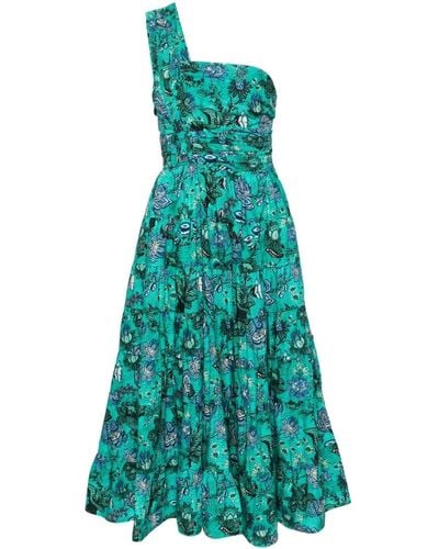 Ulla Johnson Ellie Floral-print Cotton Midi Dress - Blue