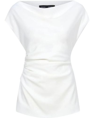 Proenza Schouler Francesa Off The Shoulder Top In Matte Viscose Crepe - Bianco