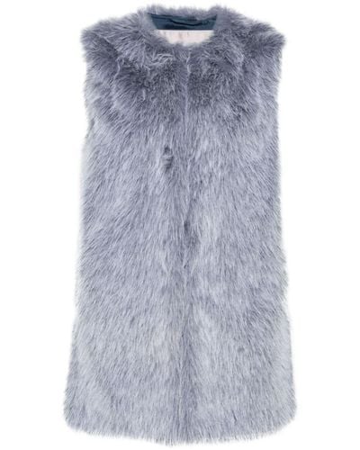 Herno Fake Fur Sleeveless Jacket - Blue
