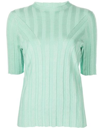 Loulou Studio Ribbed Knit Top - Green