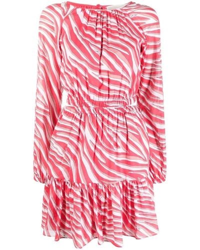 MICHAEL Michael Kors Zebra-print Cut-out Mini Dress - Red