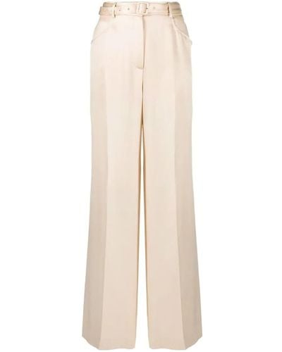 Gabriela Hearst High-waist Silk Trousers - Natural