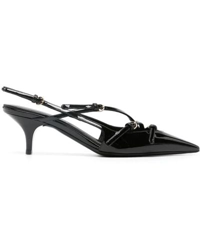 Miu Miu Buckle-embellished Slingback Court Shoes - Black