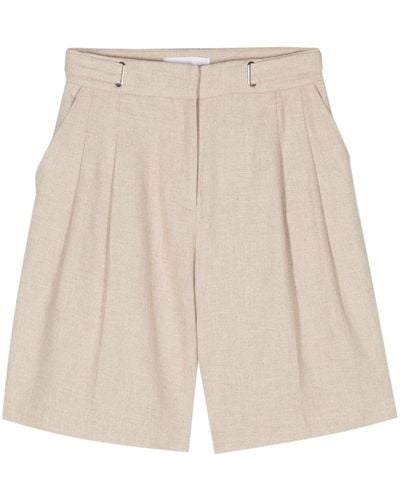 Remain High Waist Pleated Shorts - Natural