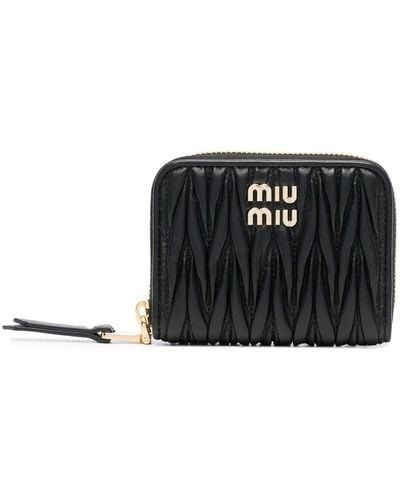Miu Miu Quilted Leather Wallet - Black