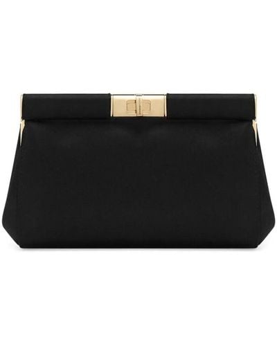 Dolce & Gabbana Marlene Small Satin Clutch Bag - Black