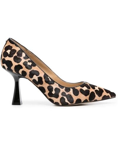 MICHAEL Michael Kors Clara 80mm Leopard-print Court Shoes - Metallic