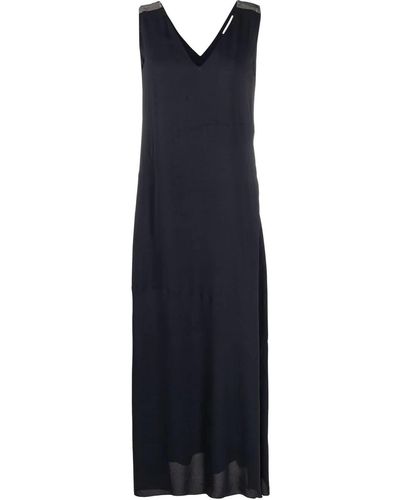 Fabiana Filippi V-neck Sleeveless Dress - Blue