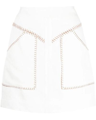 Aje. Sahira Barbstitch Miniskirt - White
