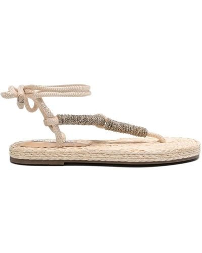 Aquazzura Sunkissed Crystal-embellishment Espadrilles - Natural