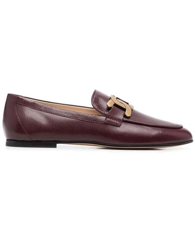 Tod's Kate Chain-trimmed Loafers - Purple