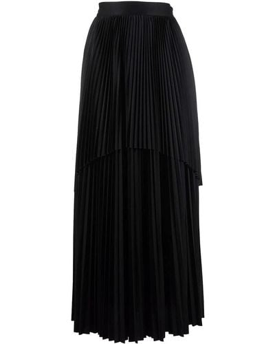 Fabiana Filippi Layered Pleated Maxi Skirt - Black