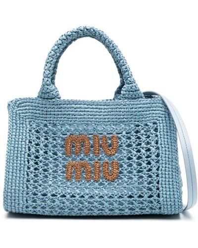 Miu Miu Borsa A Mano In Crochet - Blu