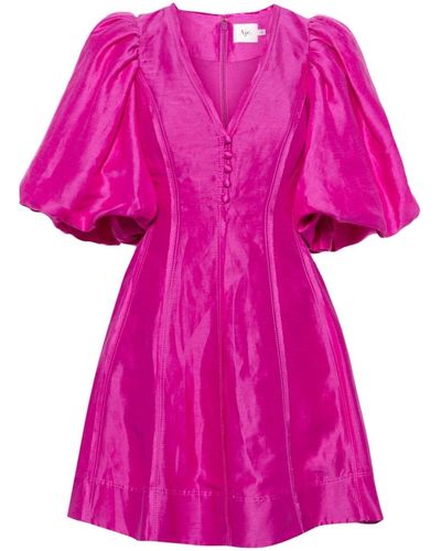 Aje. Dusk Puff Sleeve Mini Dress - Pink