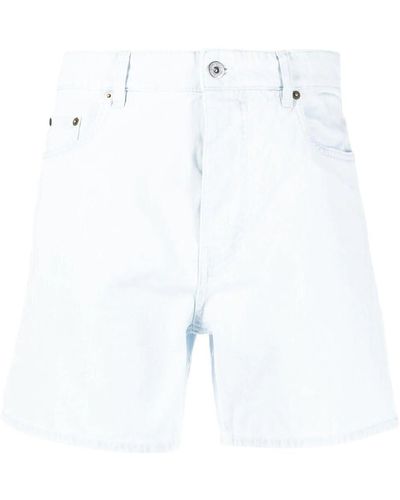 Miu Miu Embossed-logo Cotton Shorts - White