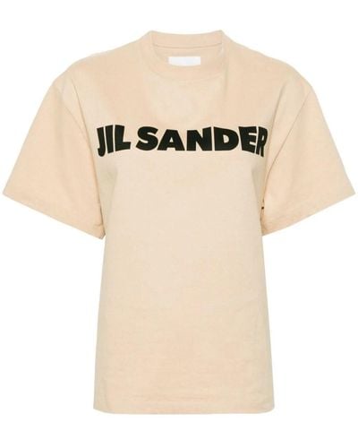 Jil Sander | T-shirt stampa logo | female | BEIGE | M - Neutro