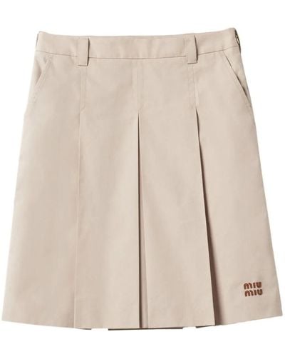 Miu Miu Pleated Skirt - Natural