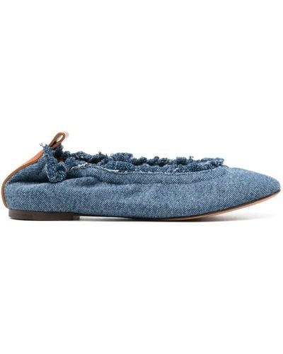 Lanvin Denim Ballerina Shoes - Blue