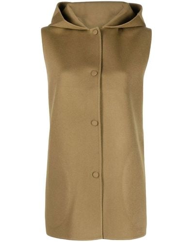 Theory Single-breasted Hooded Gilet - Green