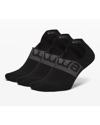 lululemon Power Stride No-show Socks With Active Grip 3 Pack - Color Black - Size L