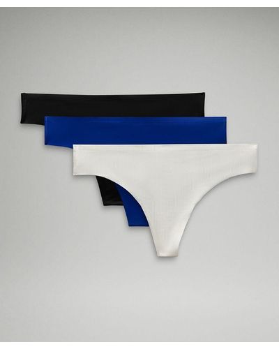 lululemon Invisiwear Mid-rise Thong Underwear 3 Pack - Blue