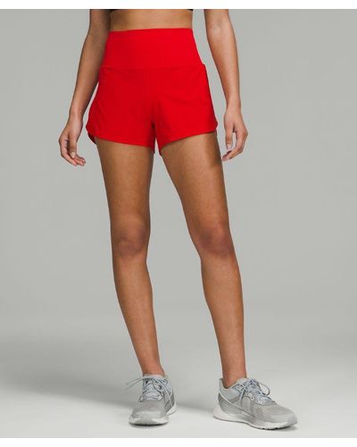 lululemon Speed Up High-rise Lined Shorts - 4" - Colour Dark Red/neon/red - Size 0