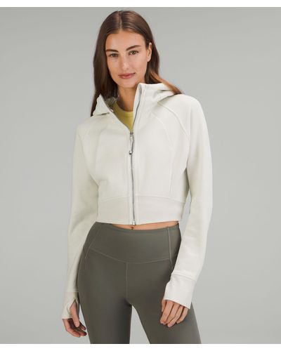 lululemon Scuba Full-zip Cropped Hoodie - Color White - Size 0 - Natural