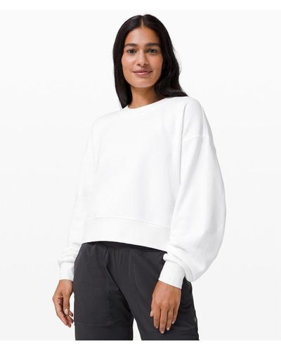 lululemon Perfectly Oversized Cropped Crew French Terry - White