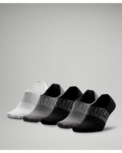 lululemon Power Stride No-show Socks With Active Grip 5 Pack - Color Black/grey/white - Size L - Multicolor