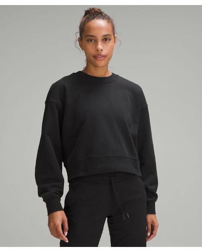 lululemon – Perfectly Oversized Cropped Crew Sweatshirt French Terry – – - Black