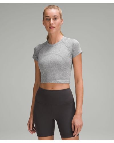 lululemon athletica Swiftly Tech Cropped Short-sleeve Shirt 2.0 - Grey