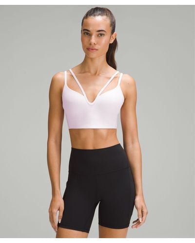 lululemon Like A Cloud Strappy Longline Ribbed Bra Light Support, B/c Cup - Gray